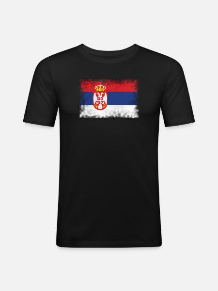 Country Serbia - Men's Slim Fit T-Shirt - black