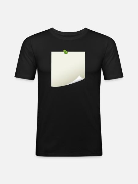 Post-it Zettel - Männer Slim Fit T-Shirt - Schwarz