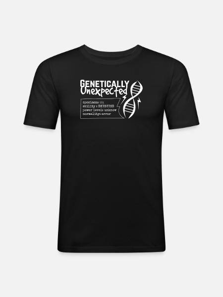 Genetisch unerwartete DNA - Männer Slim Fit T-Shirt - Schwarz