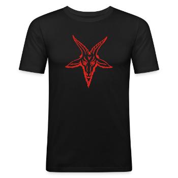 satan - Men's Slim Fit T-Shirt - black - Front - Nik (191cm)