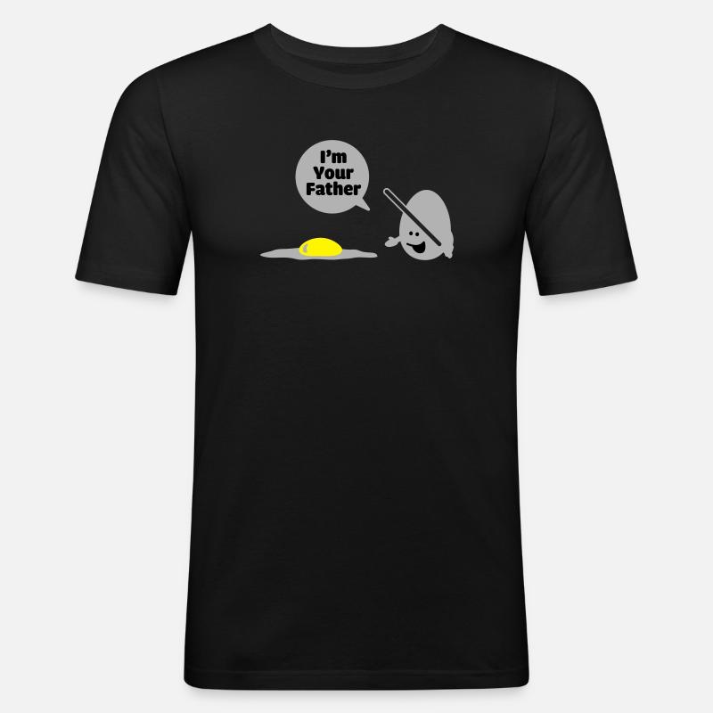egg vader - Männer Slim Fit T-Shirt - Schwarz