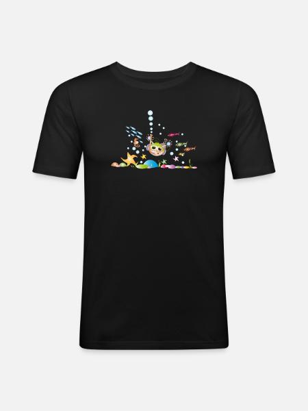 Plongée - T-shirt près du corps Homme - noir