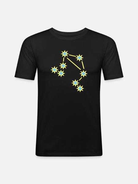 Sternzeichen Waage - Männer Slim Fit T-Shirt - Schwarz