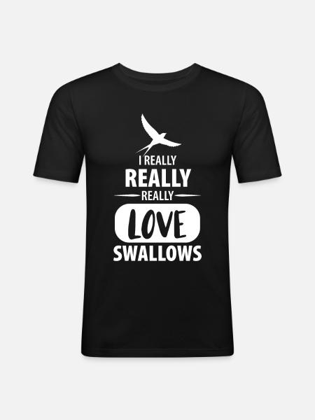 Birds Bird Swallow - Men's Slim Fit T-Shirt - black