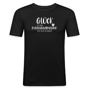 Fußball Mittelfeldspielerin Frauenfußball Geschenk - Männer Slim Fit T-Shirt - Schwarz - Vorne - Nik (191cm)