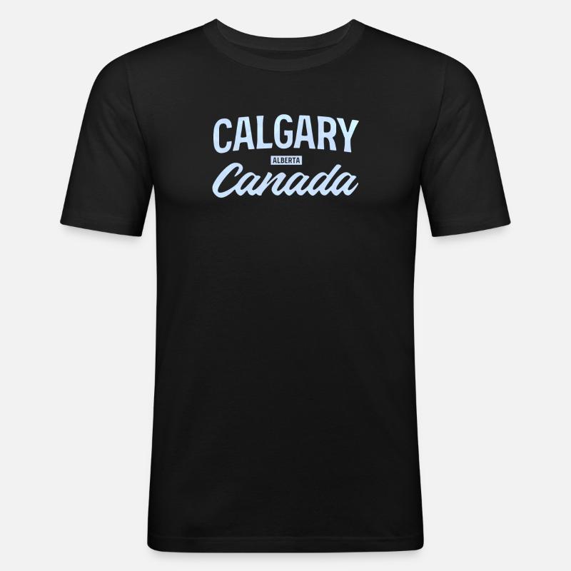  Calgary Alberta Canada – Retro Städte Design - Männer Slim Fit T-Shirt - Schwarz