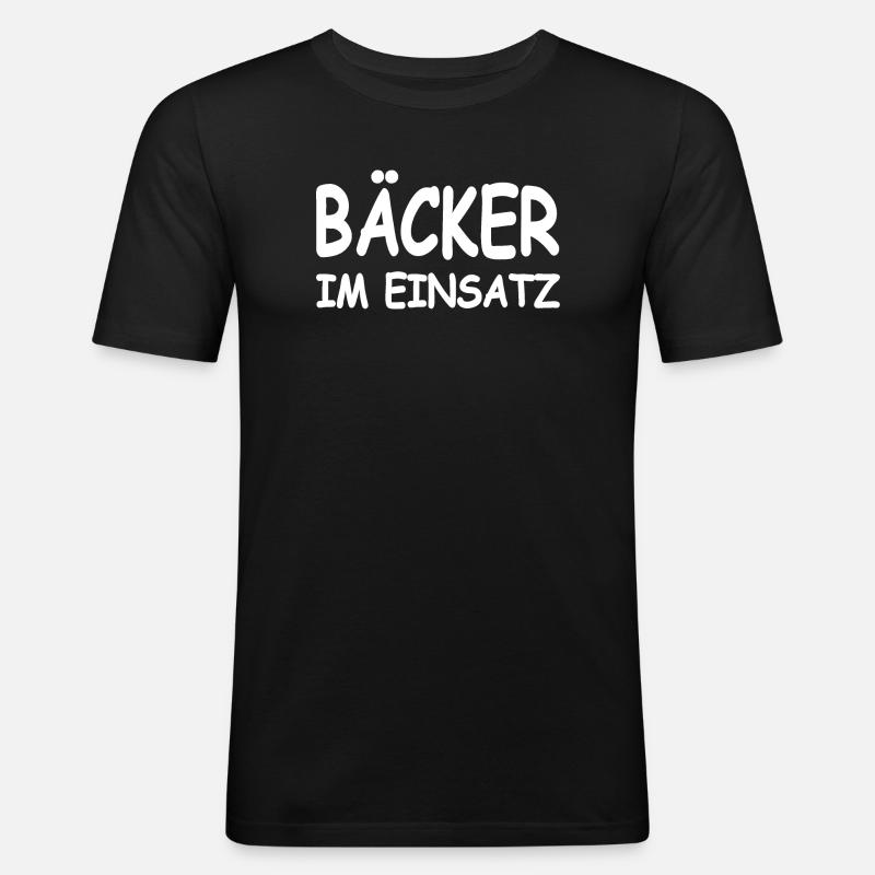 Bäcker - Männer Slim Fit T-Shirt - Schwarz