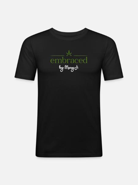 embraced - Männer Slim Fit T-Shirt - Schwarz
