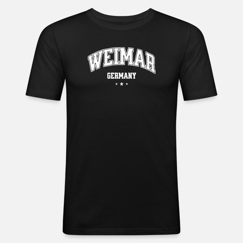 Weimar Germany – Retro College Design - Männer Slim Fit T-Shirt - Schwarz