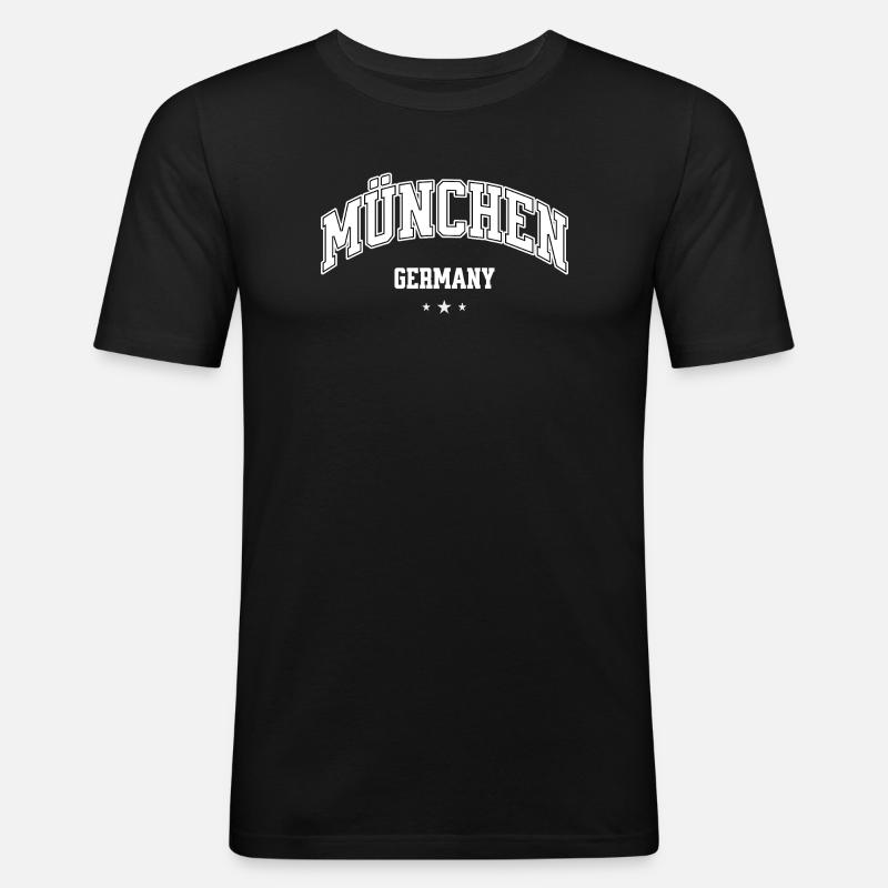 München Germany College Design - Männer Slim Fit T-Shirt - Schwarz