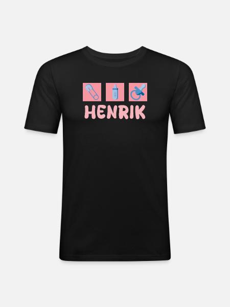 Gift for Henrik - Men's Slim Fit T-Shirt - black