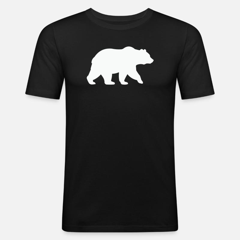 baer- - Männer Slim Fit T-Shirt - Schwarz