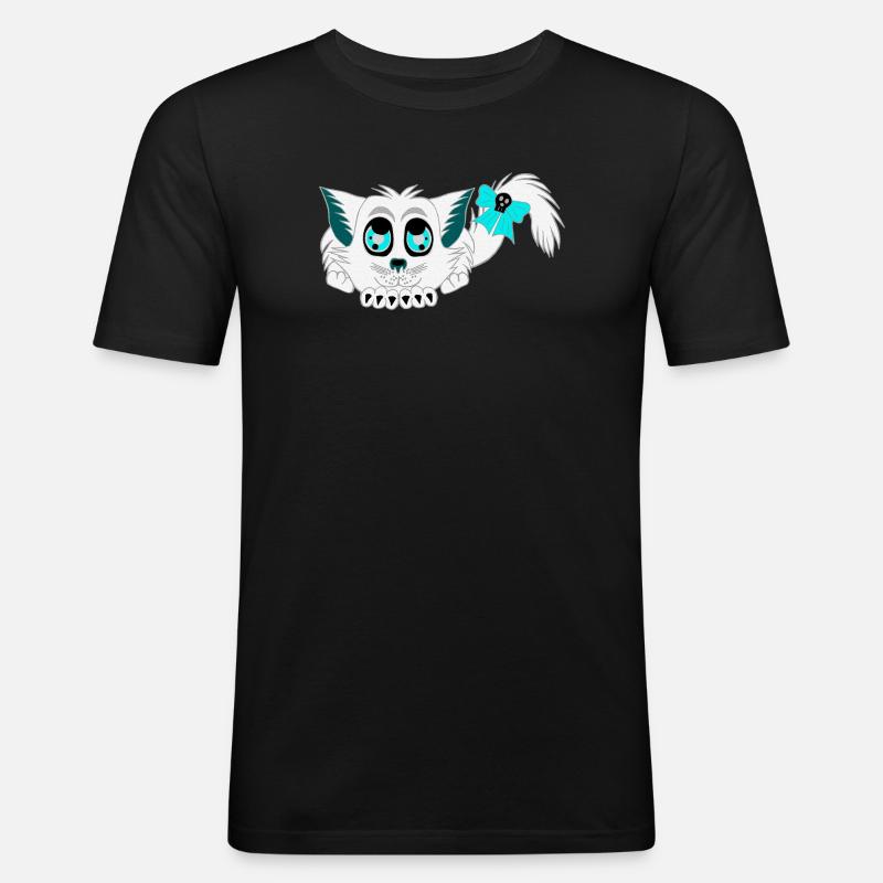 Geister-katze, Halloween Outfit, Mädchen - Männer Slim Fit T-Shirt - Schwarz