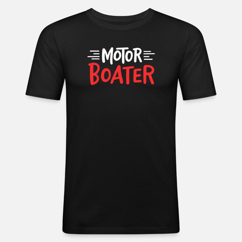 Motorbootfahrer - Männer Slim Fit T-Shirt - Schwarz