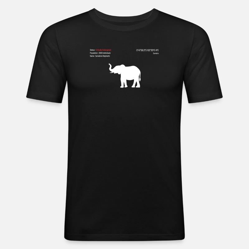 Elefant - Männer Slim Fit T-Shirt - Schwarz