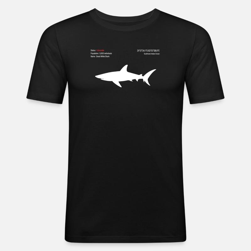 Hai - Männer Slim Fit T-Shirt - Schwarz