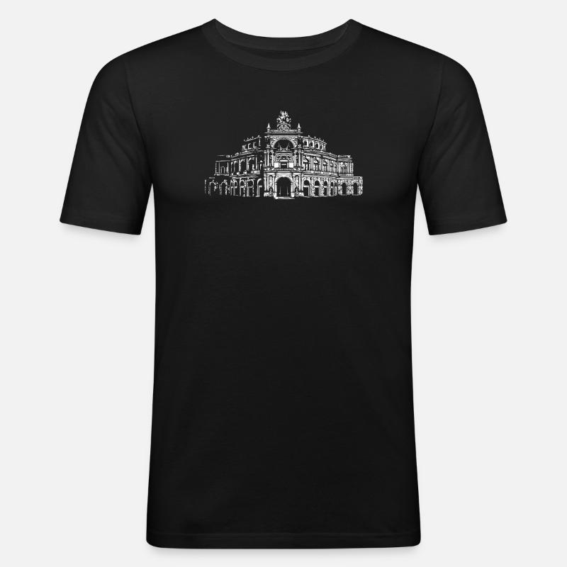Semperoper Dresden Architektur Kunst - Männer Slim Fit T-Shirt - Schwarz