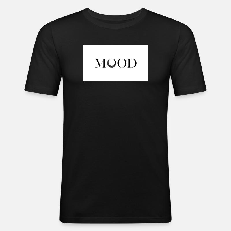 MOOD Minimal Typography Design - Männer Slim Fit T-Shirt - Schwarz