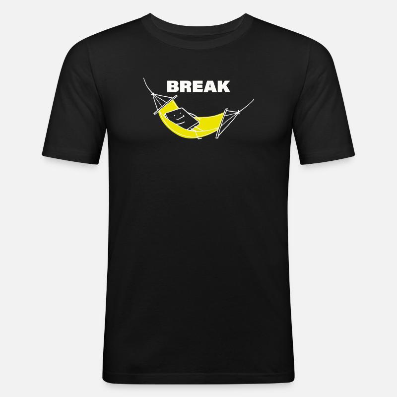 BREAK - Männer Slim Fit T-Shirt - Schwarz