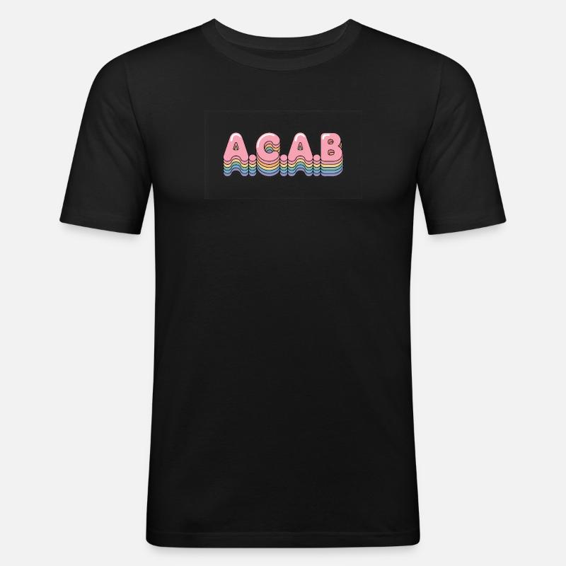 A.C.A.B - Antifa Tee - Männer Slim Fit T-Shirt - Schwarz