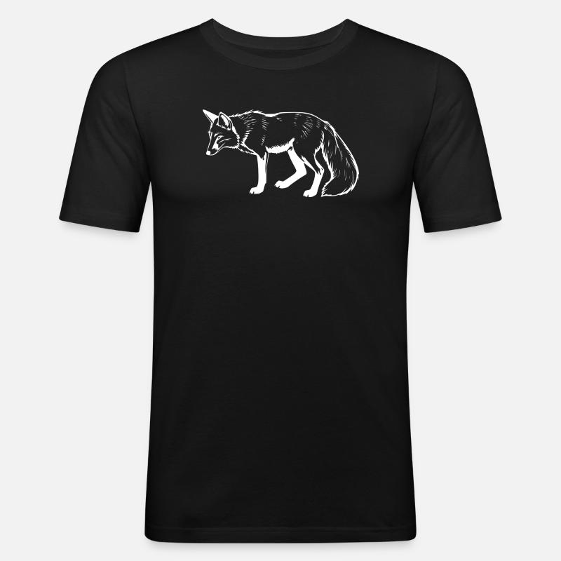 Fuchs - Männer Slim Fit T-Shirt - Schwarz