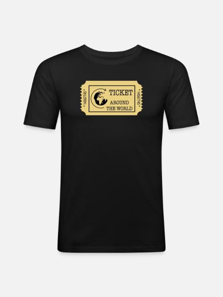 Around the World Ticket - Men's Slim Fit T-Shirt - black