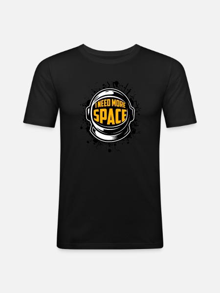 Space - Männer Slim Fit T-Shirt - Schwarz