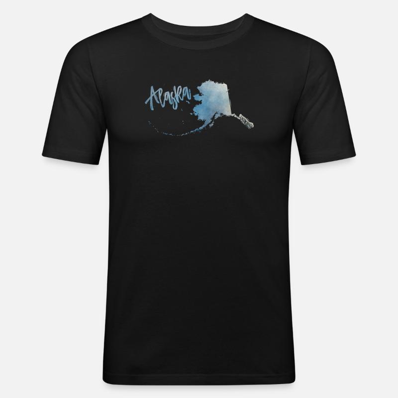 Alaska - Männer Slim Fit T-Shirt - Schwarz