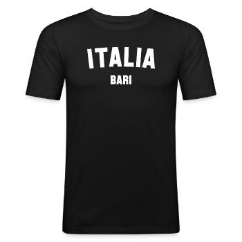 BARI Italia Italy - Men's Slim Fit T-Shirt - black - Front - Nik (191cm)
