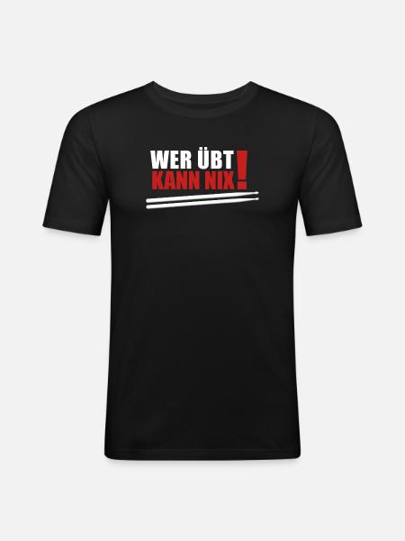 Who practices can't do anything - Men's Slim Fit T-Shirt - black
