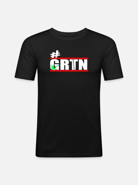 Garten - Gärtner - Gärtnern - GRTN  - Männer Slim Fit T-Shirt - Schwarz