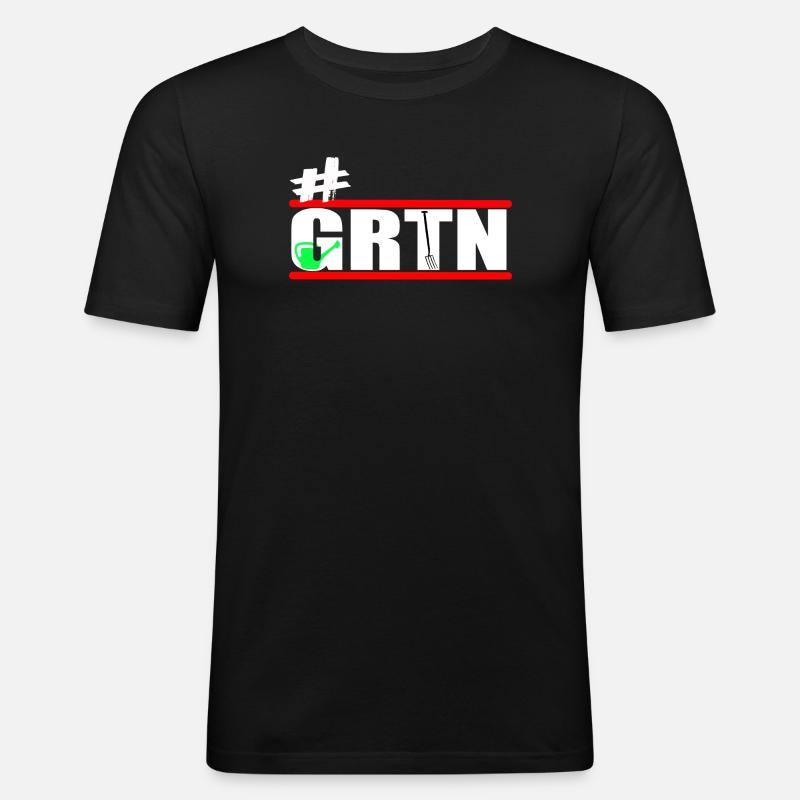 Garten - Gärtner - Gärtnern - GRTN  - Männer Slim Fit T-Shirt - Schwarz