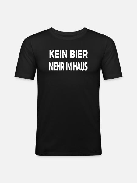 Bière - T-shirt près du corps Homme - noir