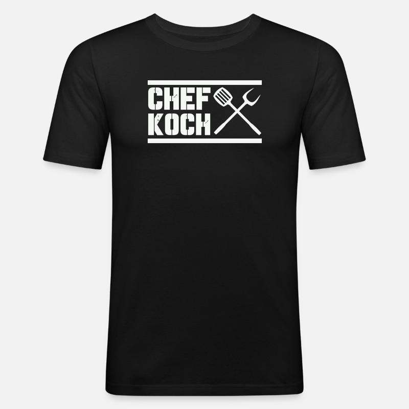 chef_koch - Männer Slim Fit T-Shirt - Schwarz