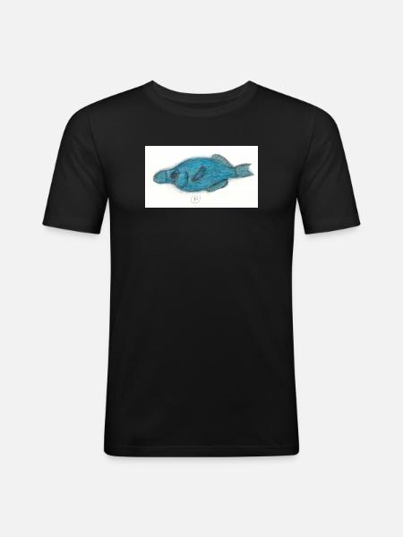 Vogellippfisch - Männer Slim Fit T-Shirt - Schwarz