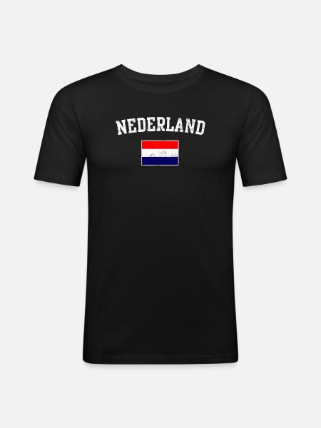 Drapeau de l’arc des Pays-Bas - T-shirt près du corps Homme - noir