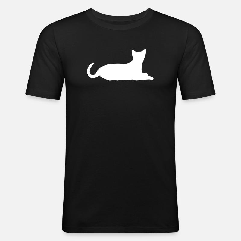 chat chat chat chat chat - T-shirt près du corps Homme - noir