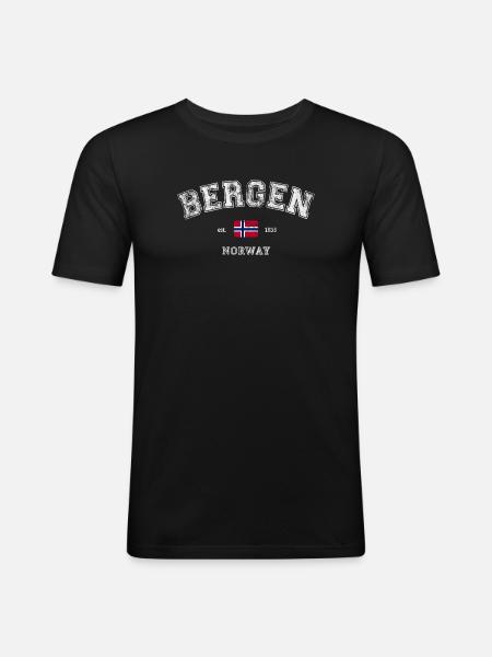 Bergen Norway - Men's Slim Fit T-Shirt - black
