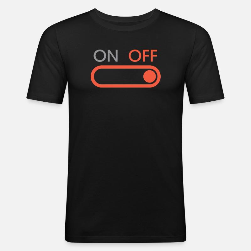 off button - Gaming und Streaming - Männer Slim Fit T-Shirt - Schwarz