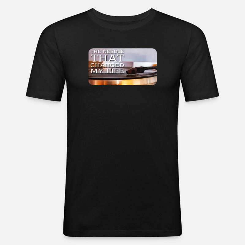 The needle that changed my life - Männer Slim Fit T-Shirt - Schwarz