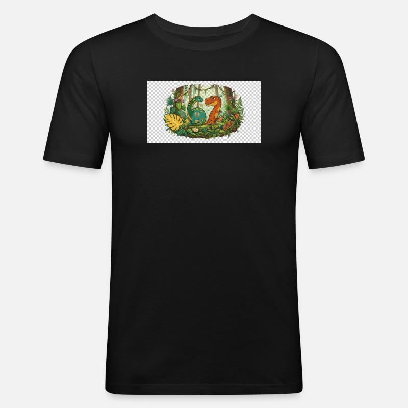 Six Seven - Männer Slim Fit T-Shirt - Schwarz