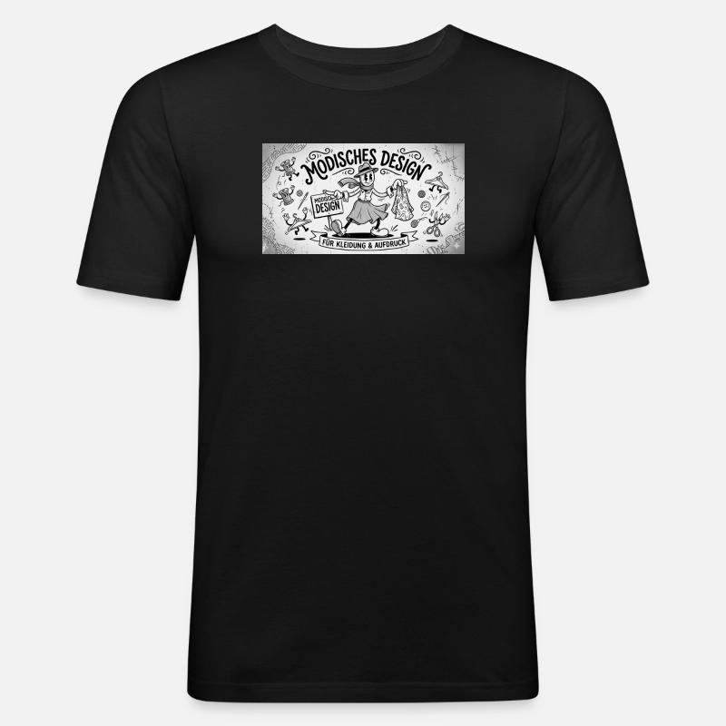 Nähkunst Modedesign Comic - Männer Slim Fit T-Shirt - Schwarz