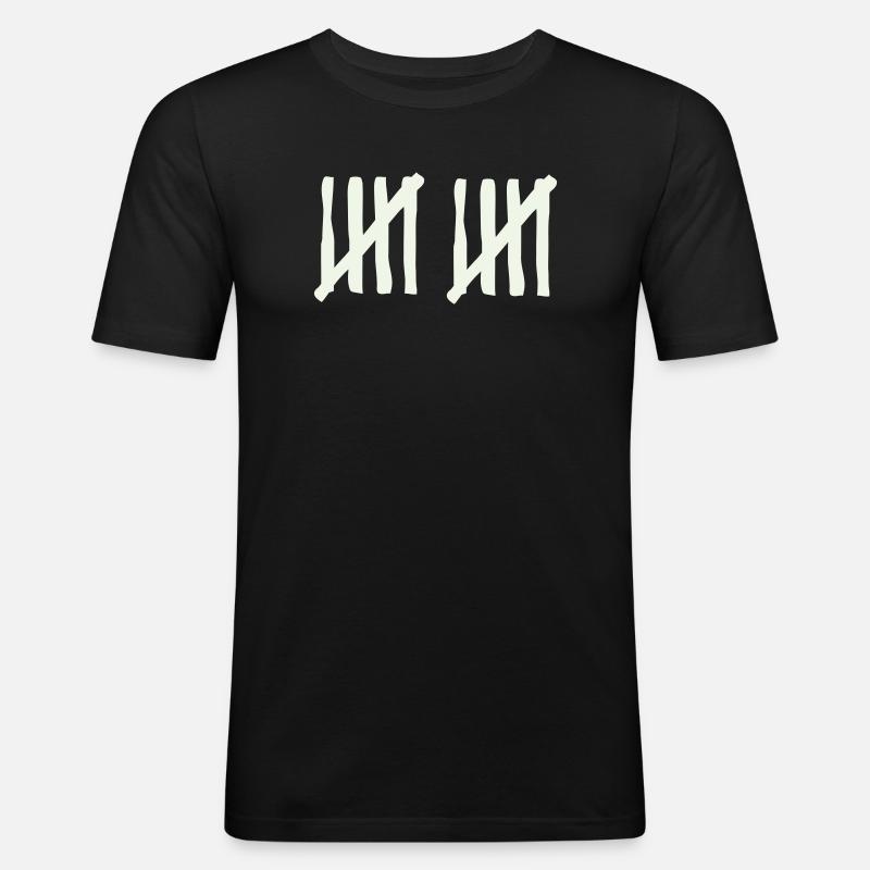 stripes_10 - Männer Slim Fit T-Shirt - Schwarz