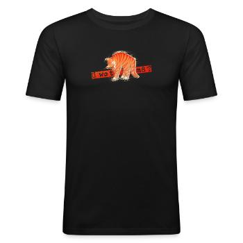 U wot m8 - Chat Orange - T-shirt près du corps Homme - noir - Devant - Nik (191cm)