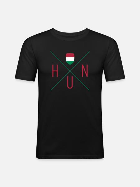 Ungarn Motiv - Männer Slim Fit T-Shirt - Schwarz