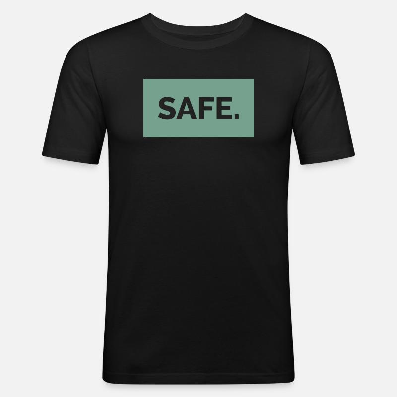 safe sicher absolut 100prozent geschenkidee - Männer Slim Fit T-Shirt - Schwarz