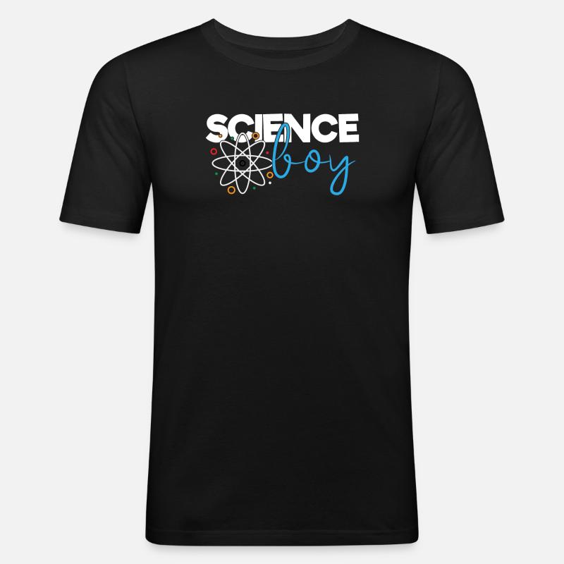 Science Boy - Männer Slim Fit T-Shirt - Schwarz