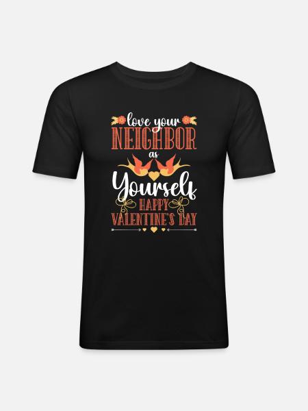 Romantic Couples Husband Partner - Men's Slim Fit T-Shirt - black