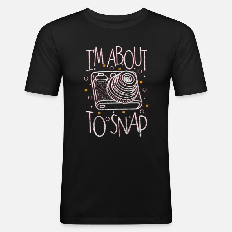 Fotografin Bild Herzschlag - Männer Slim Fit T-Shirt - Schwarz