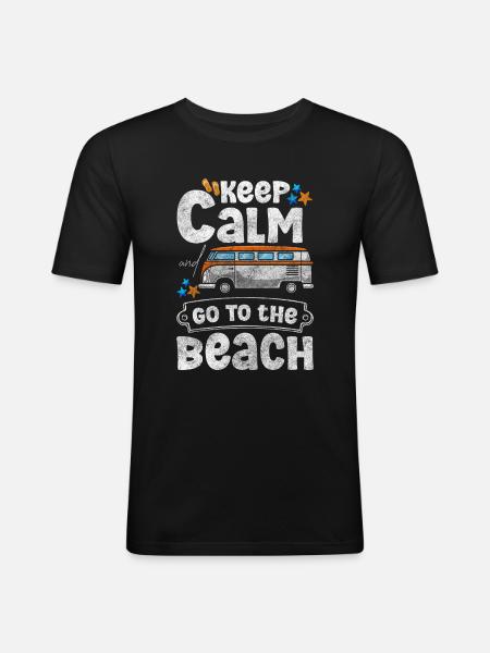 Summer Beach Promenade Sand - Men's Slim Fit T-Shirt - black